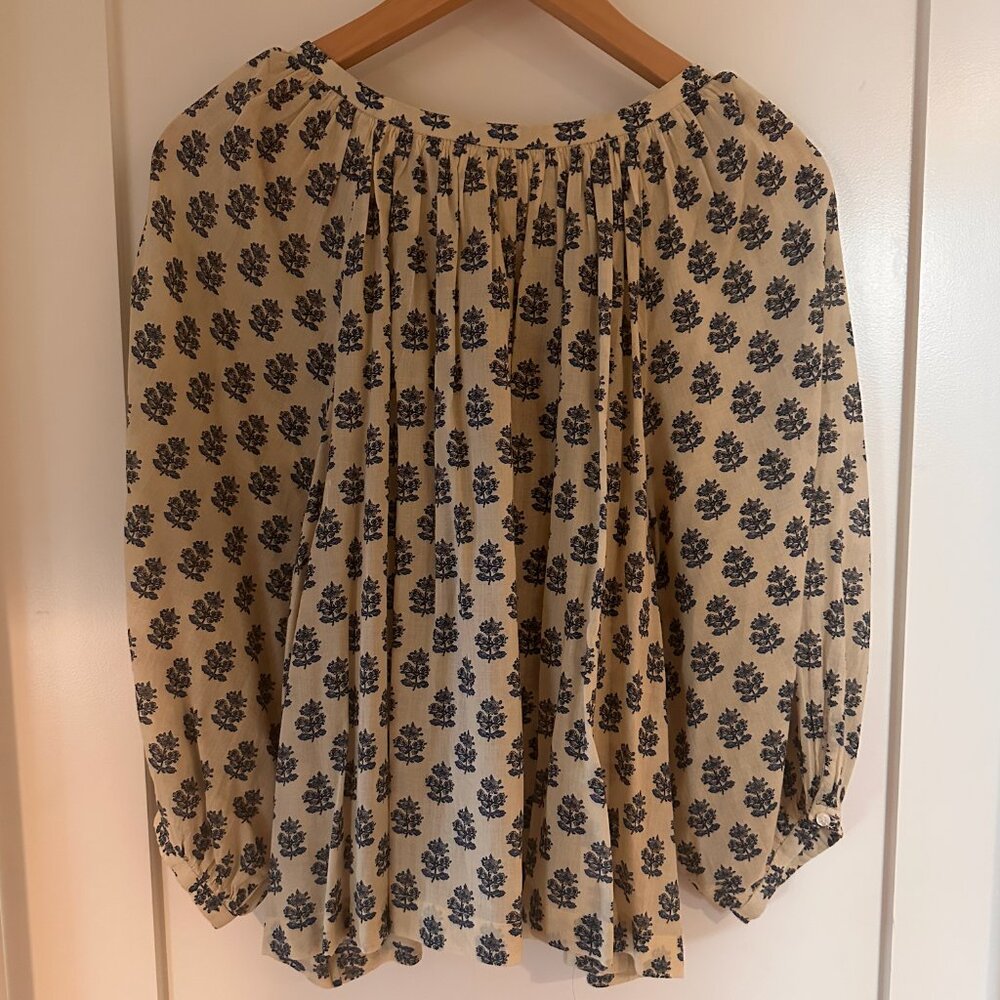 DÔEN Women's Jiana Floral Cotton Blouse - Ivory Meadow Sweet Floral - Size M - Picture 9 of 9